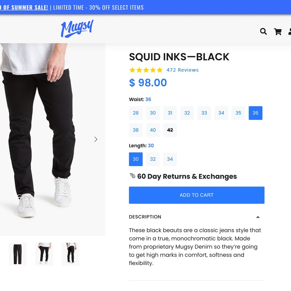 Mugsy brand men’s jeans